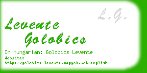 levente golobics business card